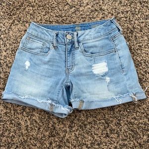 light wash jean short